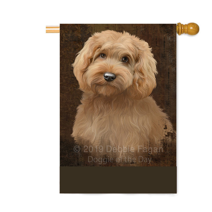 Personalized Rustic Goldendoodle Dog Custom House Flag FLG64602
