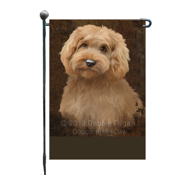 Personalized Rustic Goldendoodle Dog Custom Garden Flag GFLG63525