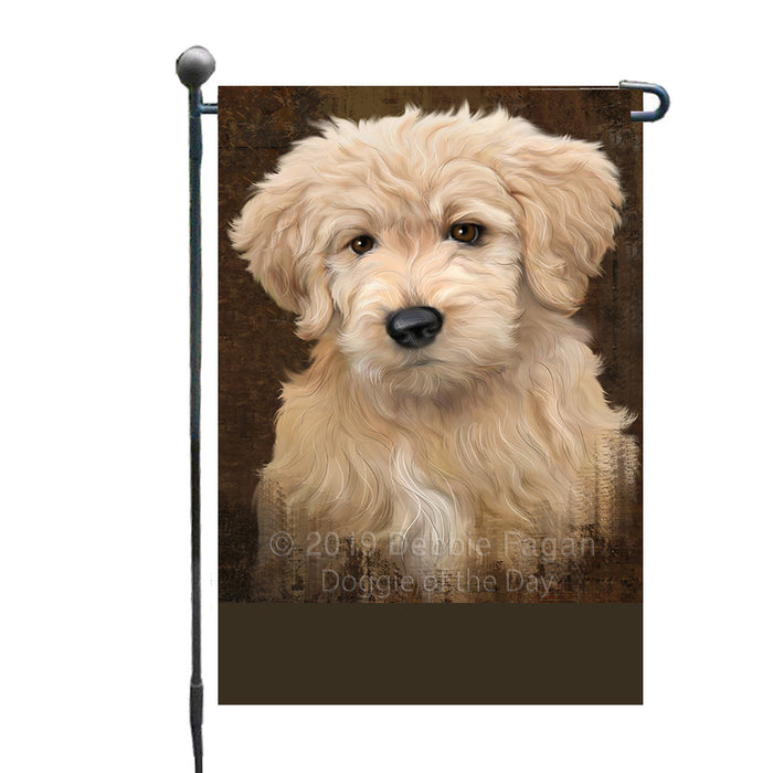 Personalized Rustic Goldendoodle Dog Custom Garden Flag GFLG63526