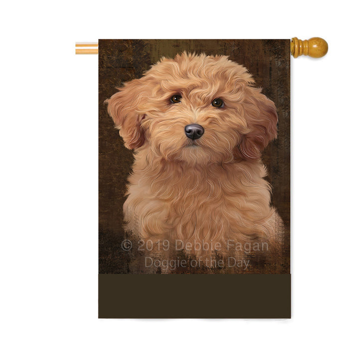 Personalized Rustic Goldendoodle Dog Custom House Flag FLG64605