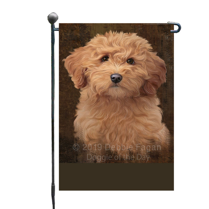 Personalized Rustic Goldendoodle Dog Custom Garden Flag GFLG63528