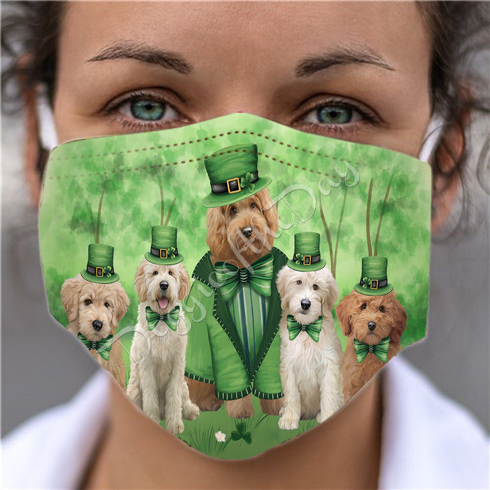 St. Patricks Day Irish Goldendoodle Dogs Face Mask FM50155