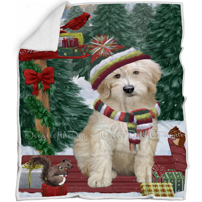 Merry Christmas Woodland Sled Goldendoodle Dog Blanket BLNKT113853
