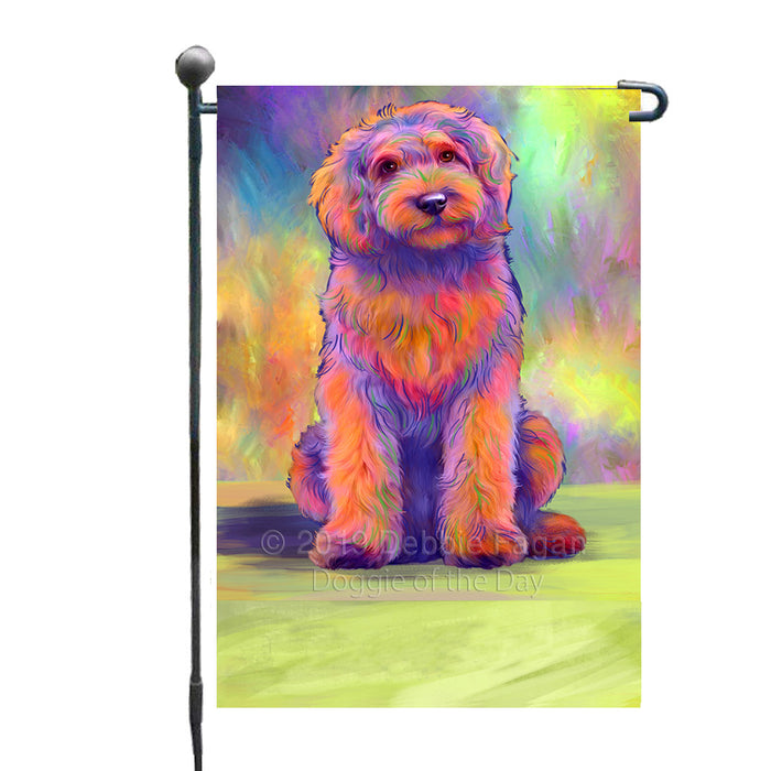 Personalized Paradise Wave Goldendoodle Dog Custom Garden Flags GFLG-DOTD-A60039
