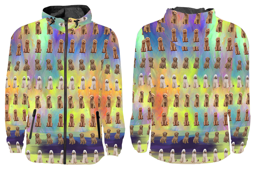 Paradise Wave Goldendoodle Dogs All Over Print Windbreaker for Men