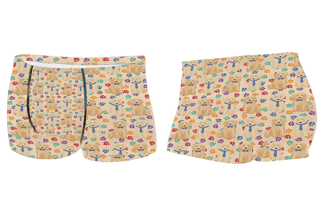 Rainbow Paw Print Goldendoodle Dogs BlueMen's All Over Print Boxer Briefs