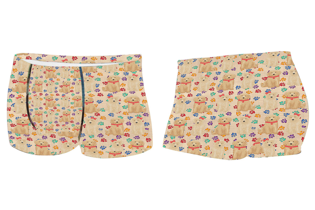 Rainbow Paw Print Goldendoodle Dogs RedMen's All Over Print Boxer Briefs