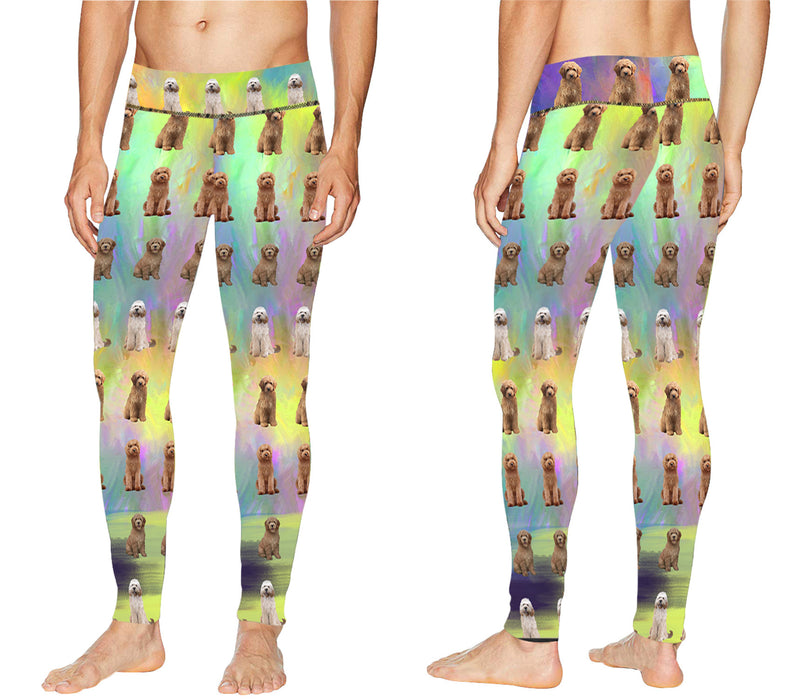 Paradise Wave Goldendoodle Dogs All Over Print Meggings
