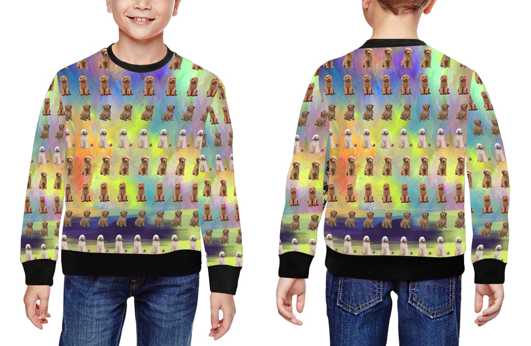 Paradise Wave Goldendoodle Dogs All Over Print Crewneck Kids Sweatshirt