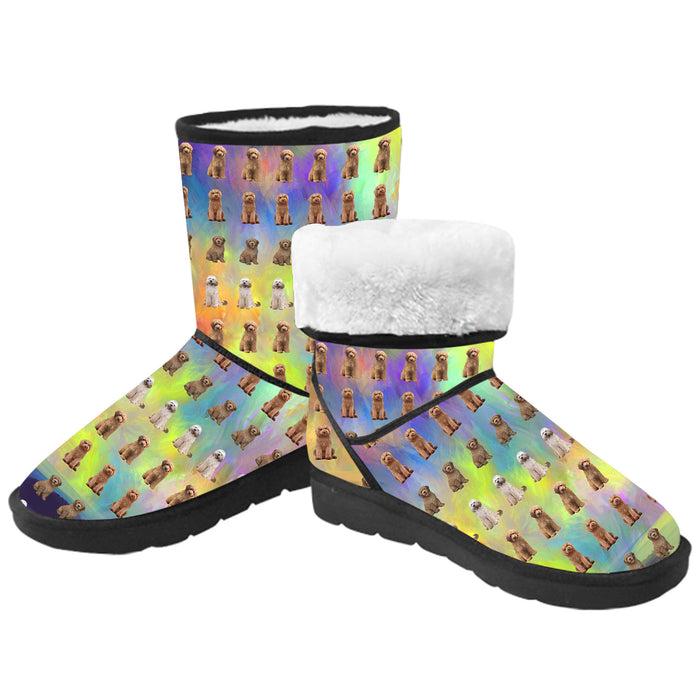 Paradise Wave Goldendoodle Dogs Men's Snow Boots