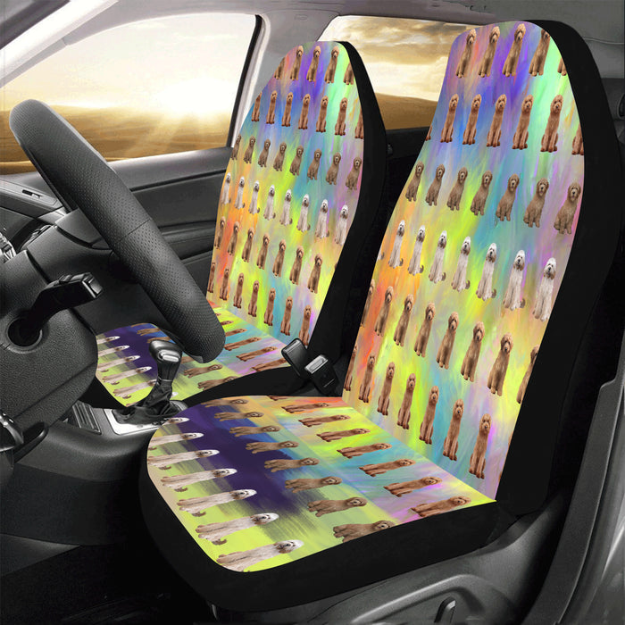 Paradise Wave Goldendoodle Dogs Car Seat Covers (Set of 2)