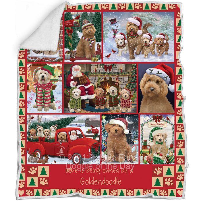 Love is Being Owned Christmas Goldendoodle Dogs Blanket BLNKT143470