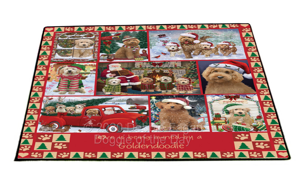 Love is Being Owned Christmas Goldendoodle Dogs Floormat FLMS54859