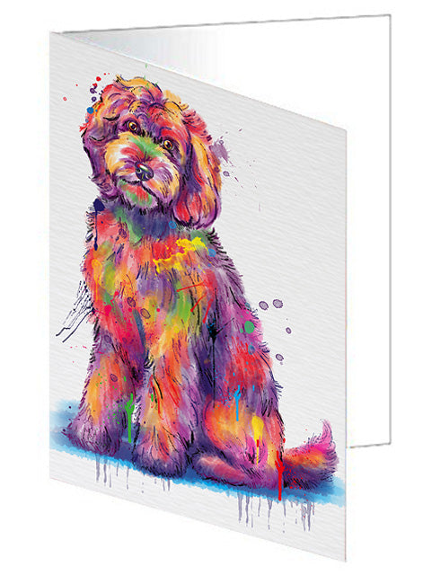Watercolor Goldendoodle Dog Handmade Artwork Assorted Pets Greeting Cards and Note Cards with Envelopes for All Occasions and Holiday Seasons GCD77054