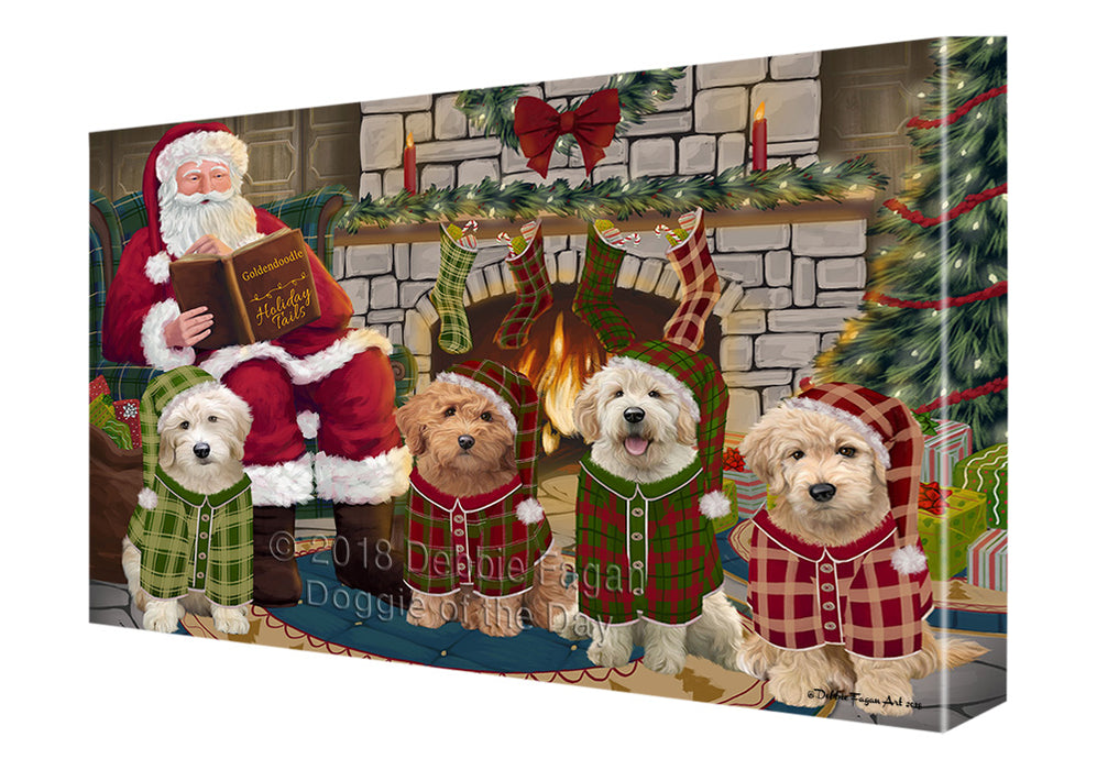 Christmas Cozy Holiday Tails Goldendoodles Dog Canvas Print Wall Art Décor CVS116072