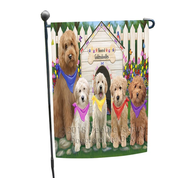 Spring Dog House Goldendoodles Dog Garden Flag GFLG52151