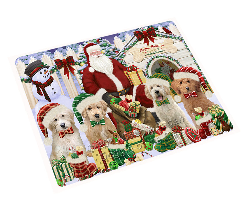 Christmas Dog House Goldendoodles Dog Cutting Board C61899