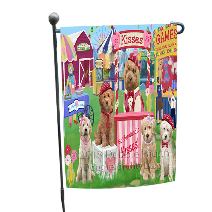 Carnival Kissing Booth Goldendoodles Dog Garden Flag GFLG56384