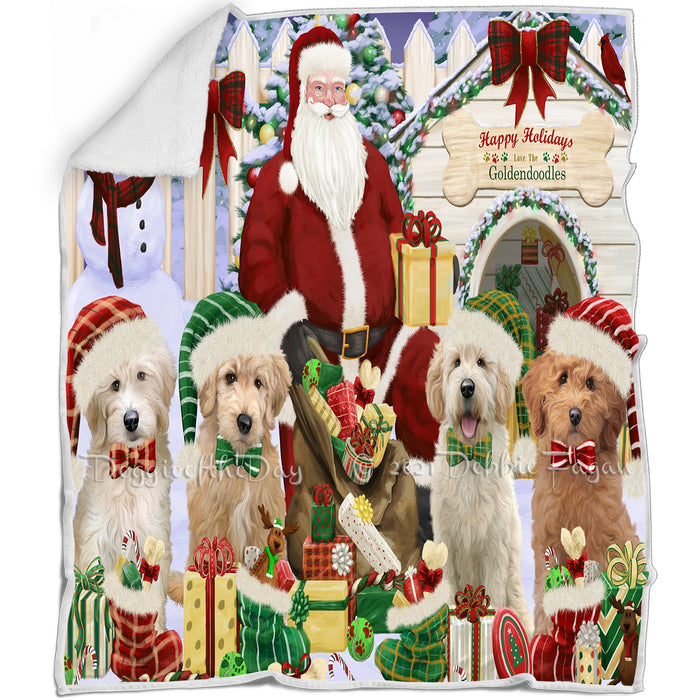 Christmas Dog House Goldendoodles Dog Blanket BLNKT89706