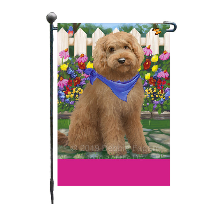 Personalized Spring Floral Goldendoodle Dog Custom Garden Flags GFLG-DOTD-A62866