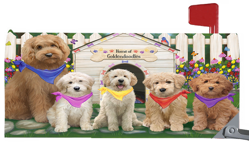 Spring Dog House Goldendoodle Dogs Magnetic Mailbox Cover MBC48646