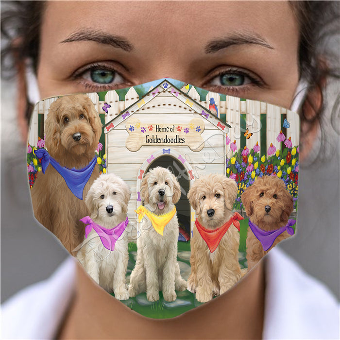 Spring Dog House Goldendoodle Dogs Face Mask FM48802