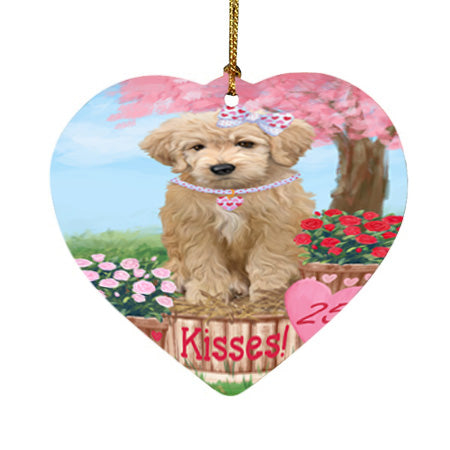 Rosie 25 Cent Kisses Goldendoodle Dog Heart Christmas Ornament HPOR56229