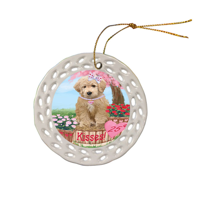 Rosie 25 Cent Kisses Goldendoodle Dog Ceramic Doily Ornament DPOR56229