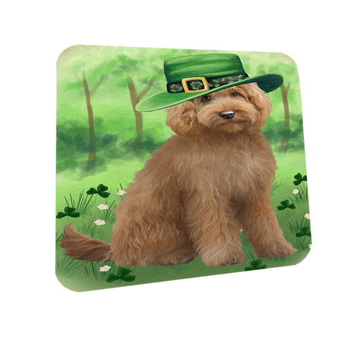 St. Patricks Day Irish Portrait Goldendoodle Dog Coasters Set of 4 CST56961
