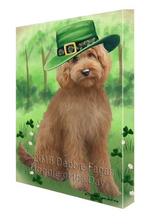 St. Patricks Day Irish Portrait Goldendoodle Dog Canvas Print Wall Art Décor CVS135467