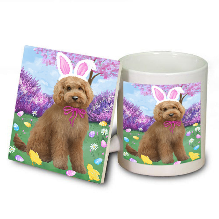 Easter Holiday Goldendoodle Dog Mug and Coaster Set MUC56891