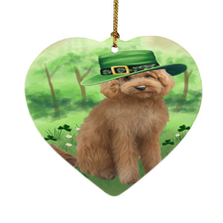 St. Patricks Day Irish Portrait Goldendoodle Dog Heart Christmas Ornament HPOR57943