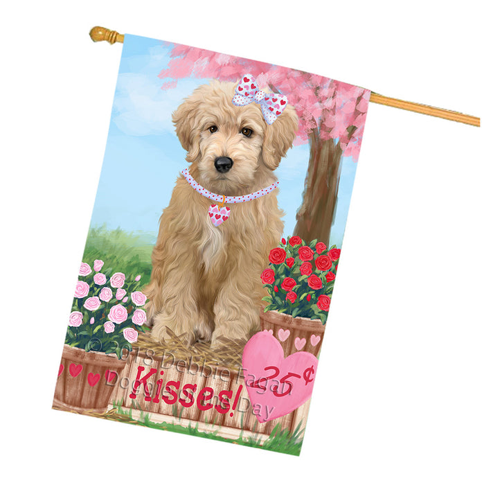 Rosie 25 Cent Kisses Goldendoodle Dog House Flag FLG56557