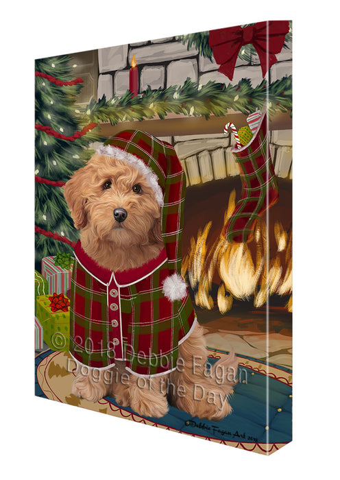 The Stocking was Hung Goldendoodle Dog Canvas Print Wall Art Décor CVS117773
