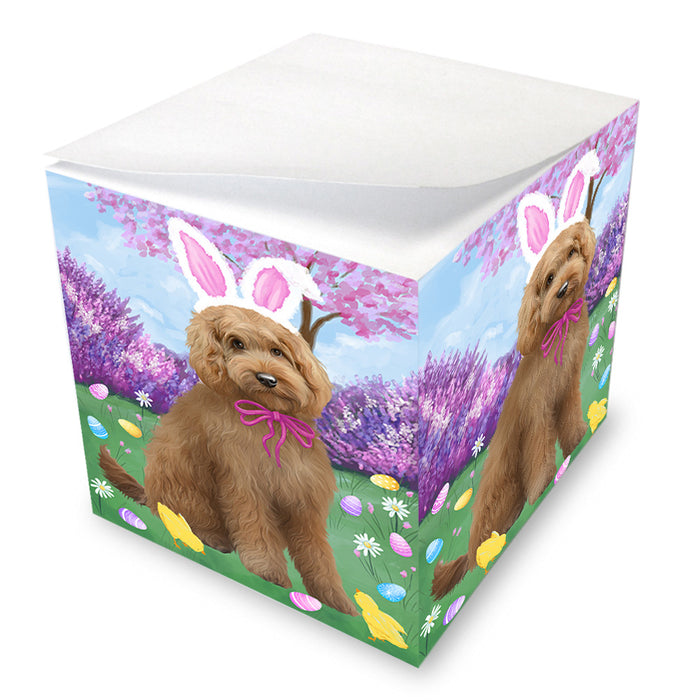Easter Holiday Goldendoodle Dog Note Cube NOC55016