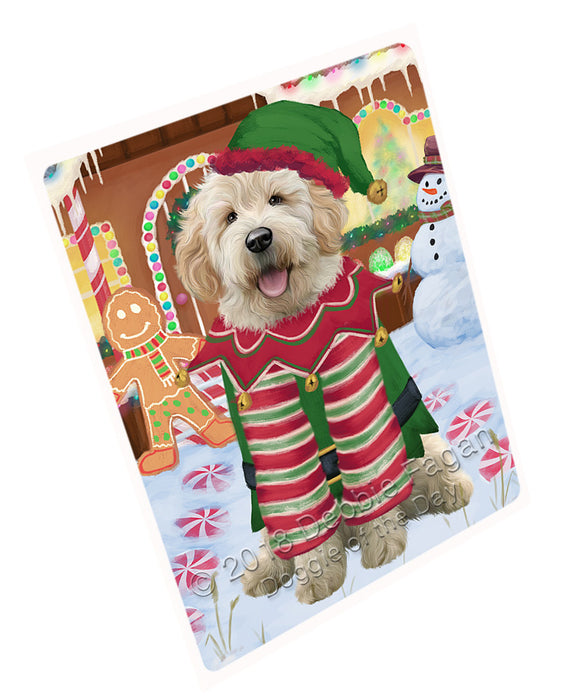 Christmas Gingerbread House Candyfest Goldendoodle Dog Magnet MAG74165 (Small 5.5" x 4.25")