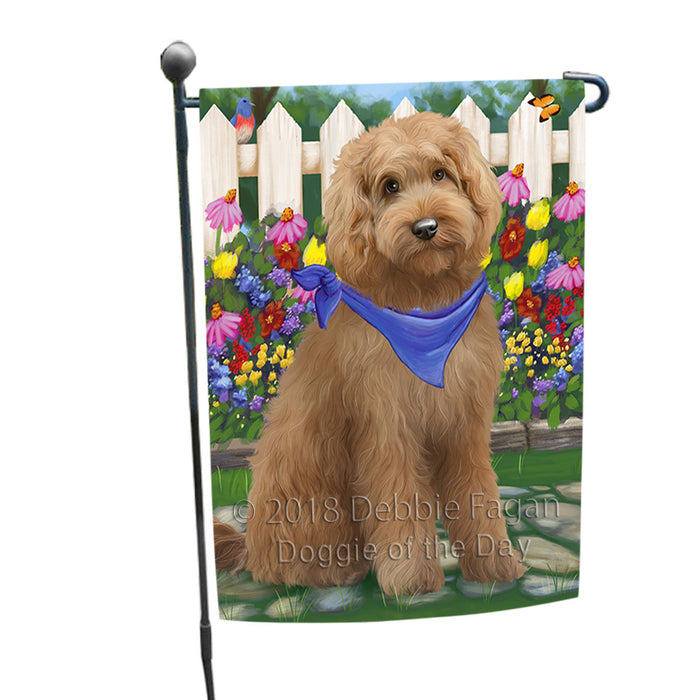 Spring Floral Goldendoodle Dog Garden Flag GFLG52200