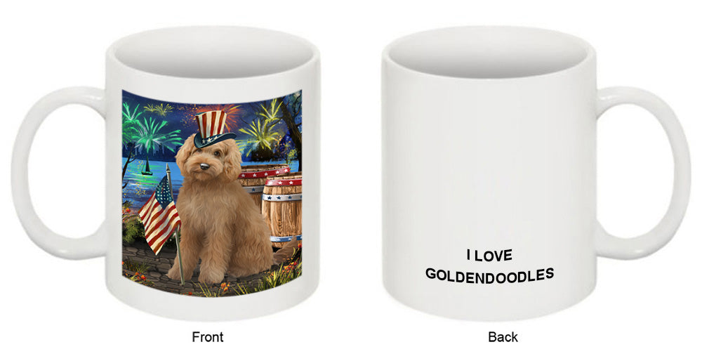 4th of July Independence Day Firework Goldendoodle Dog Coffee Mug MUG49445