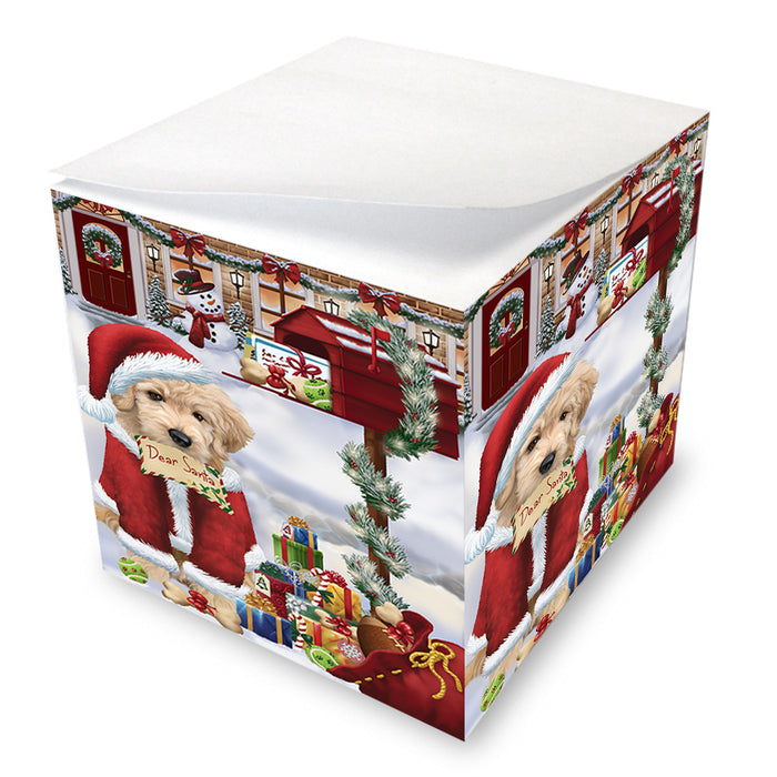 Goldendoodle Dog Dear Santa Letter Christmas Holiday Mailbox Note Cube NOC55183