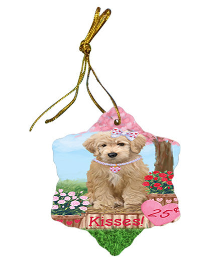 Rosie 25 Cent Kisses Goldendoodle Dog Star Porcelain Ornament SPOR56229