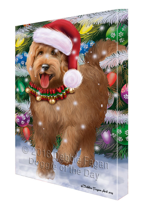 Trotting in the Snow Goldendoodle Dog Canvas Print Wall Art Décor CVS110231