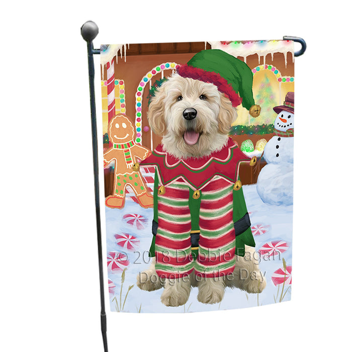 Christmas Gingerbread House Candyfest Goldendoodle Dog Garden Flag GFLG56890