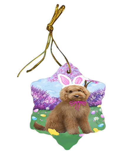 Easter Holiday Goldendoodle Dog Star Porcelain Ornament SPOR57300