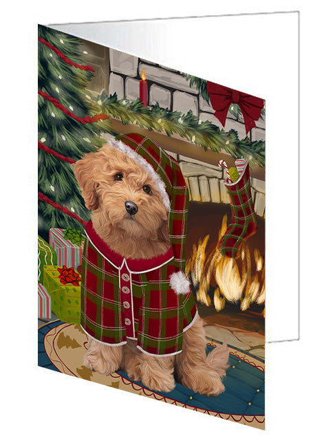 The Stocking was Hung Beagle Dog Handmade Artwork Assorted Pets Greeting Cards and Note Cards with Envelopes for All Occasions and Holiday Seasons GCD70100