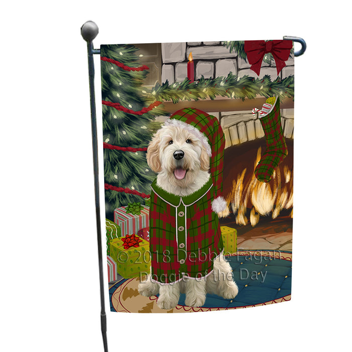 The Stocking was Hung Goldendoodle Dog Garden Flag GFLG55610
