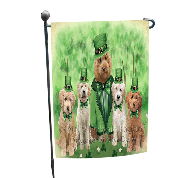 St. Patricks Day Irish Portrait Goldendoodle Dogs Garden Flag GFLG64972