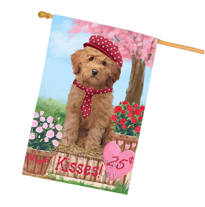 Rosie 25 Cent Kisses Goldendoodle Dog House Flag FLG56558