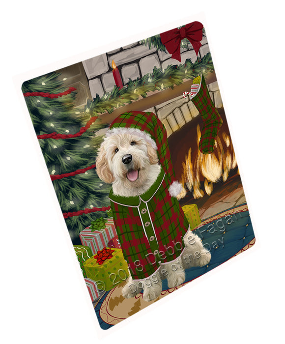 The Stocking was Hung Goldendoodle Dog Cutting Board C71088