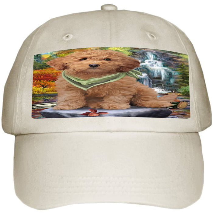 Scenic Waterfall Goldendoodle Dog Ball Hat Cap HAT59406