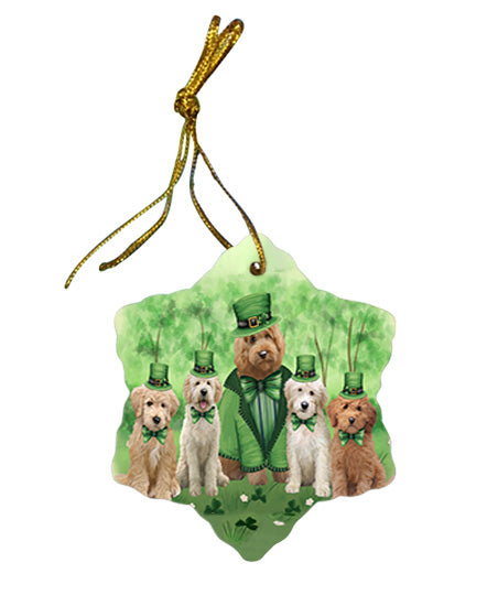 St. Patricks Day Irish Portrait Goldendoodle Dogs Star Porcelain Ornament SPOR57944